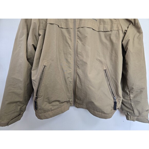 Eddie Bauer Jacket Mens XL Nylon Chore Coat Khaki Zip Water Resistant Outdoor - Picture 3 of 9